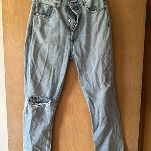 Agolde Light Wash Straight Leg Jeans